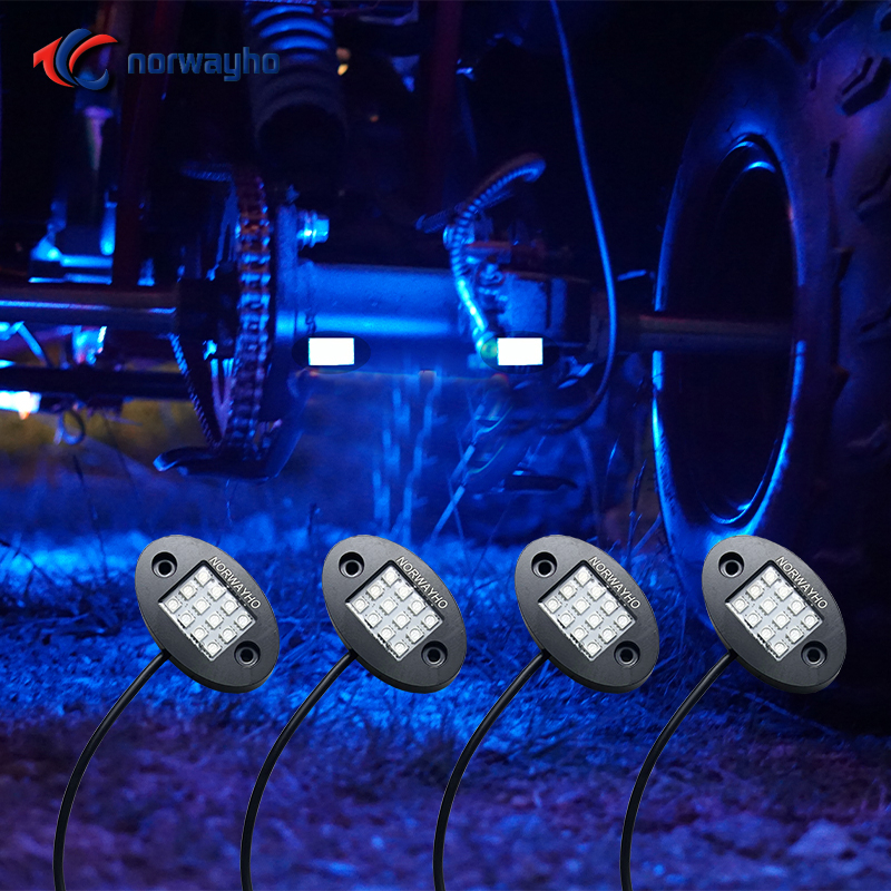 NWHR8 12pcs LED/pod Dream Color Round Detachable Rock Light 4/6/8pods