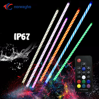 NWH-WRGB Wrapped RGB Color LED Lighted Whips Single and Pair