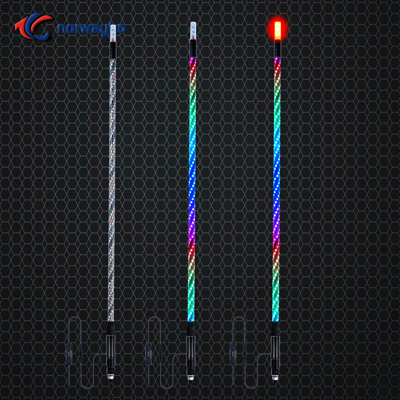 NWH-WICT Spiral LED Lighted Whips with Top LED Light